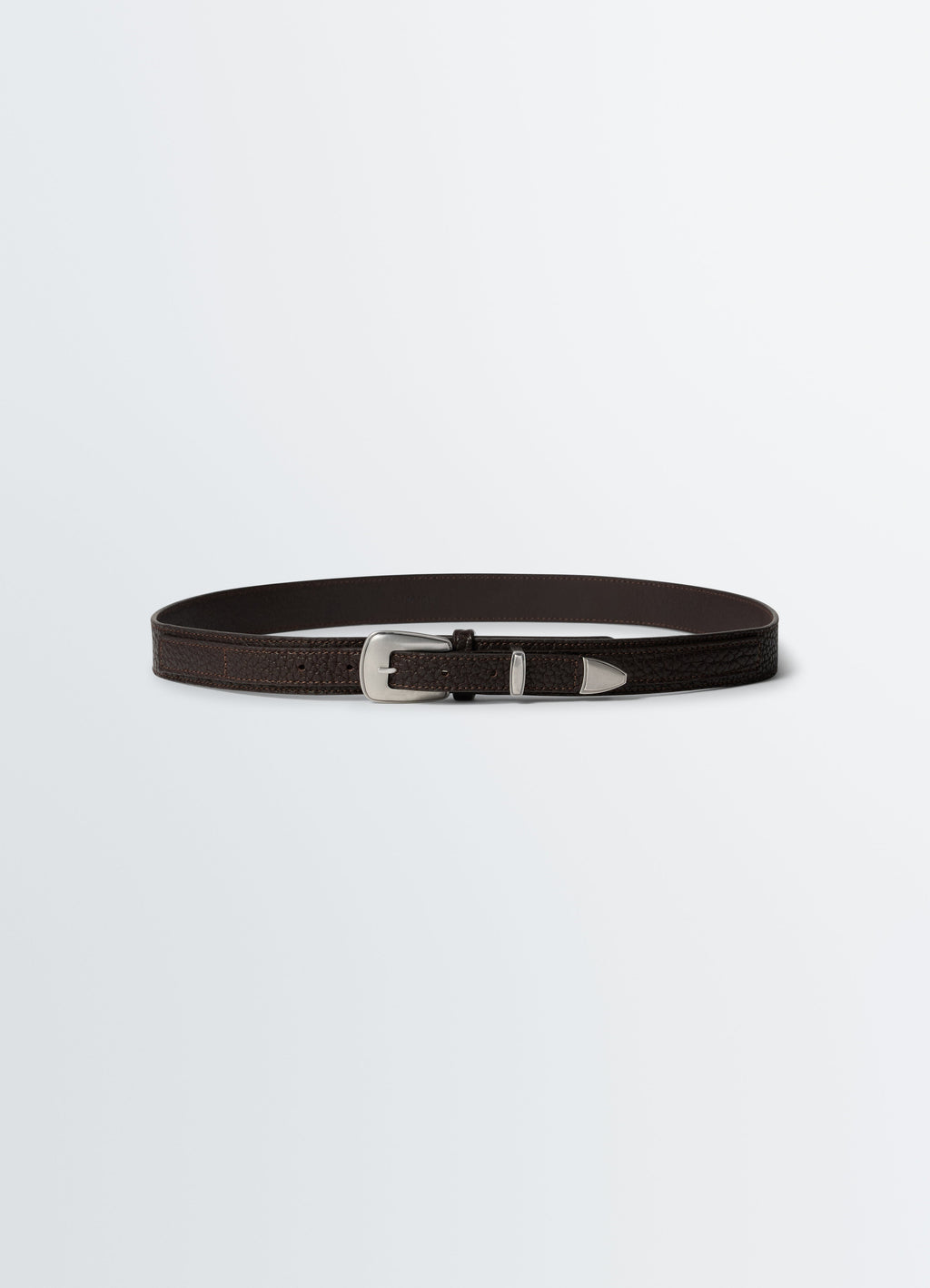 MINIMAL WESTERN BELT IN GRAINED COW LEAHER