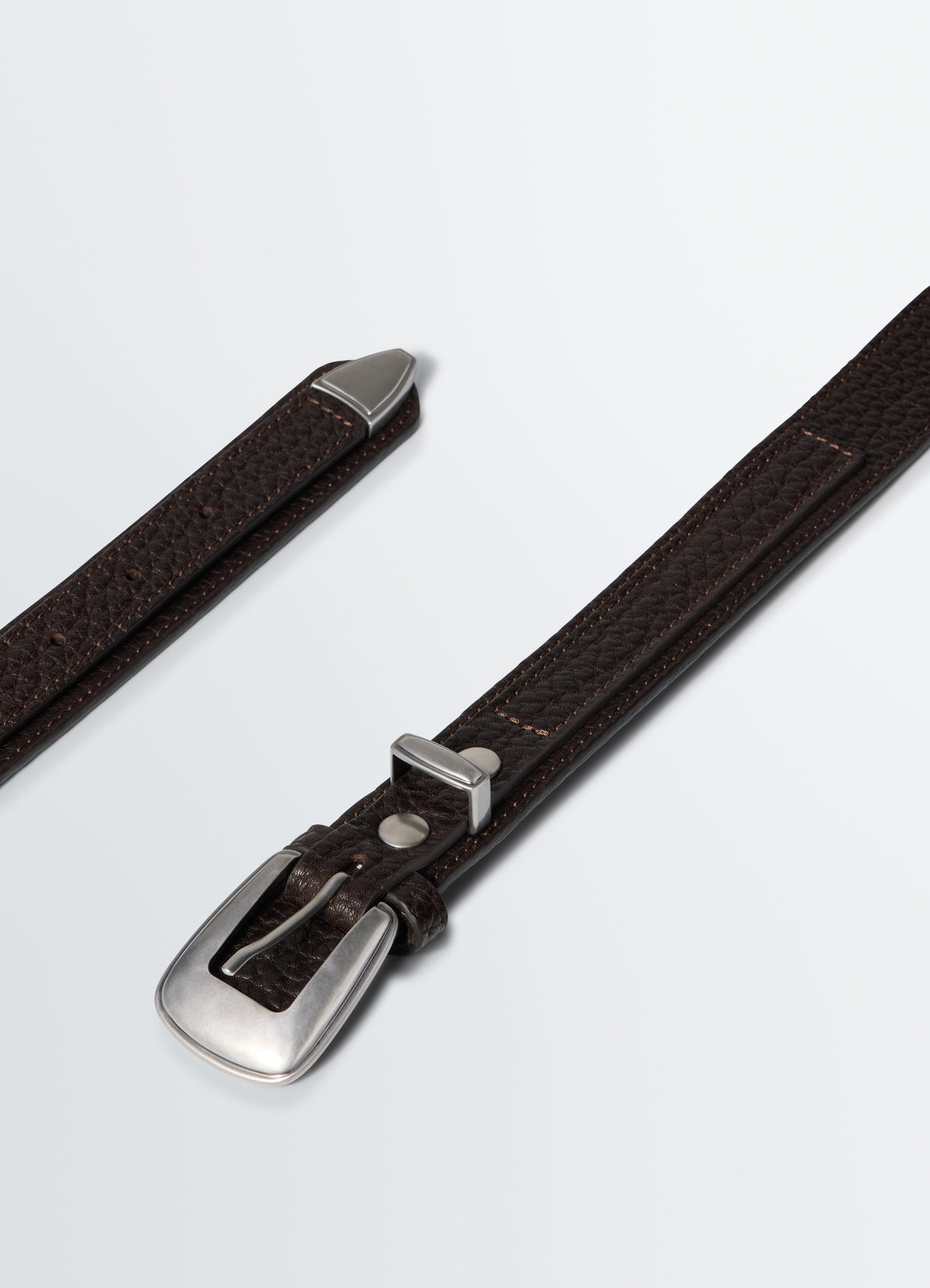 CEINTURE WESTERN MINIMALISTE EN CUIR DE VACHETTE GRAINÉ