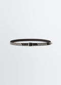 ALMOND STUD BELT 20 MM IN VEGETABLE LEATHER