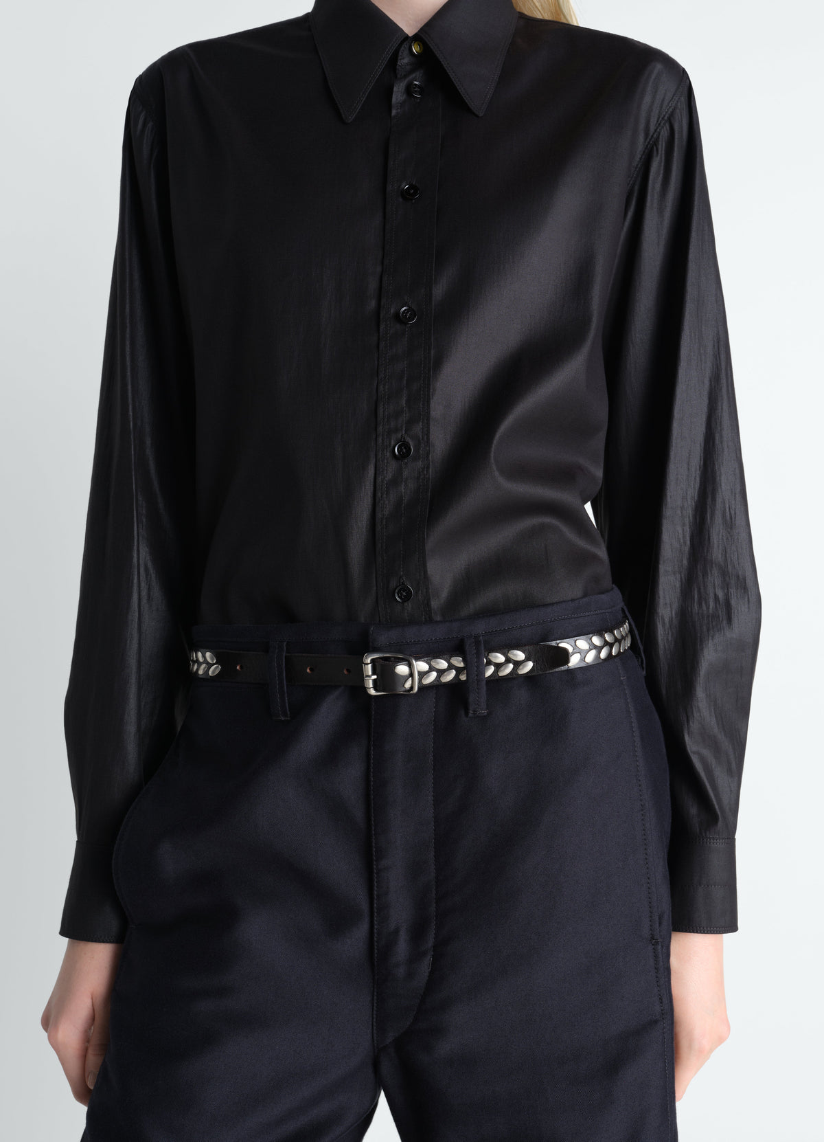 CEINTURE À CLOUS ALMOND 20 MM EN CUIR VÉGÉTAL