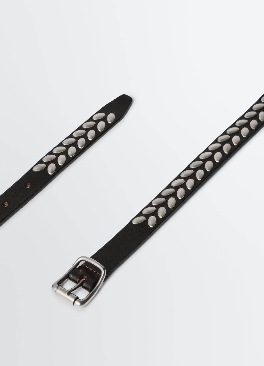 ALMOND STUD BELT 20 MM IN VEGETABLE LEATHER