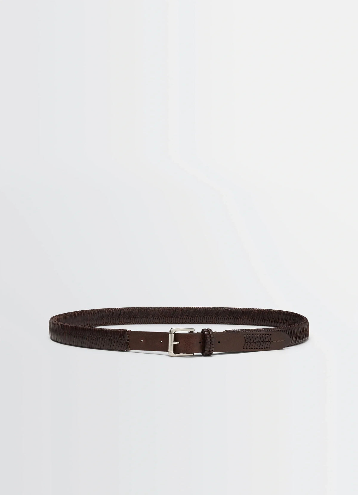 CEINTURE TRESSÉE 25 MM EN CUIR DE VACHETTE BRILLANT