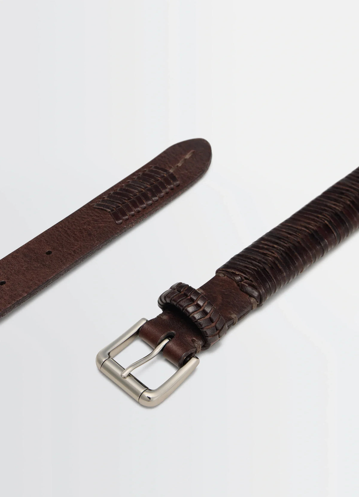 CEINTURE TRESSÉE 25 MM EN CUIR DE VACHETTE BRILLANT