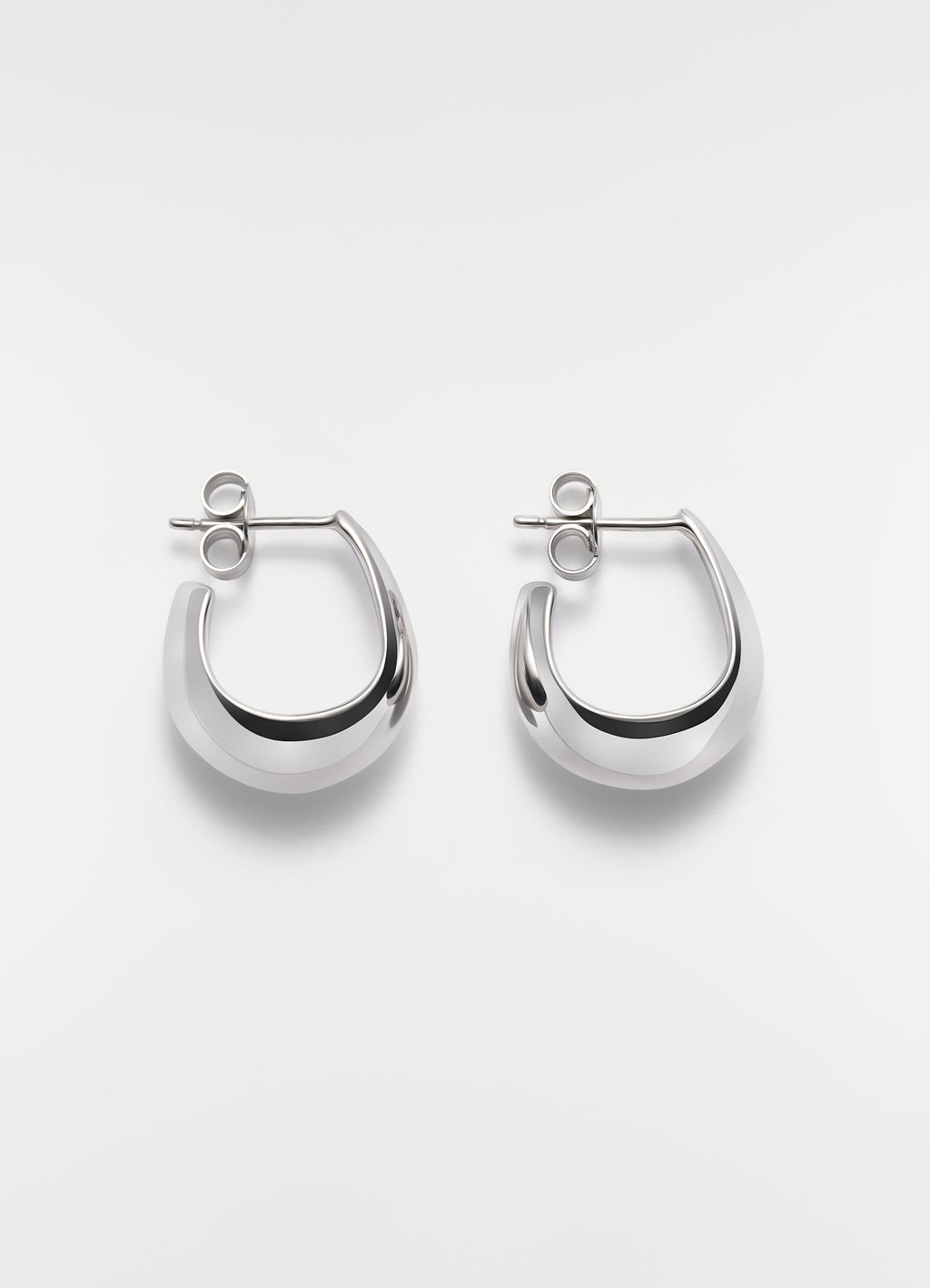 CURVED MINI DROP IN RHODIUM SILVER