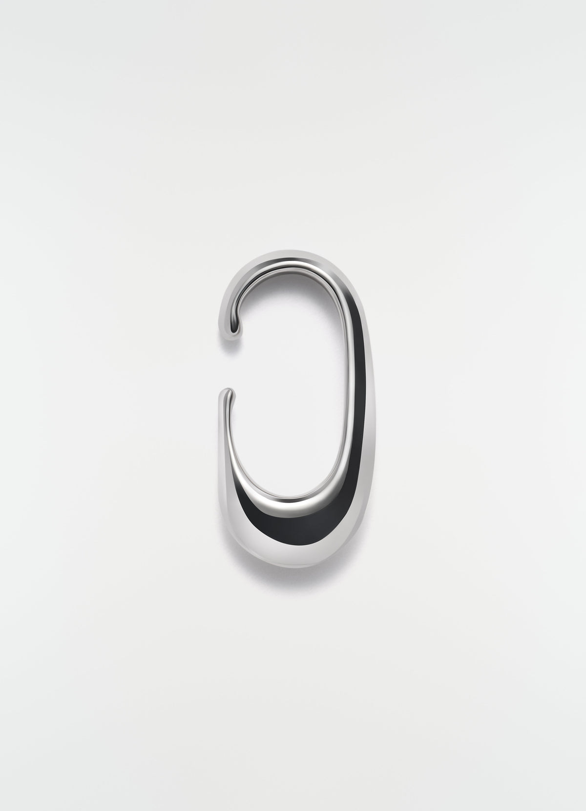 LONG DROP EARCUFF IN RHODIUM SILVER