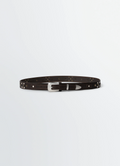 CEINTURE WESTERN À CLOUS 30 MM EN CUIR DE VACHETTE GRAINÉ