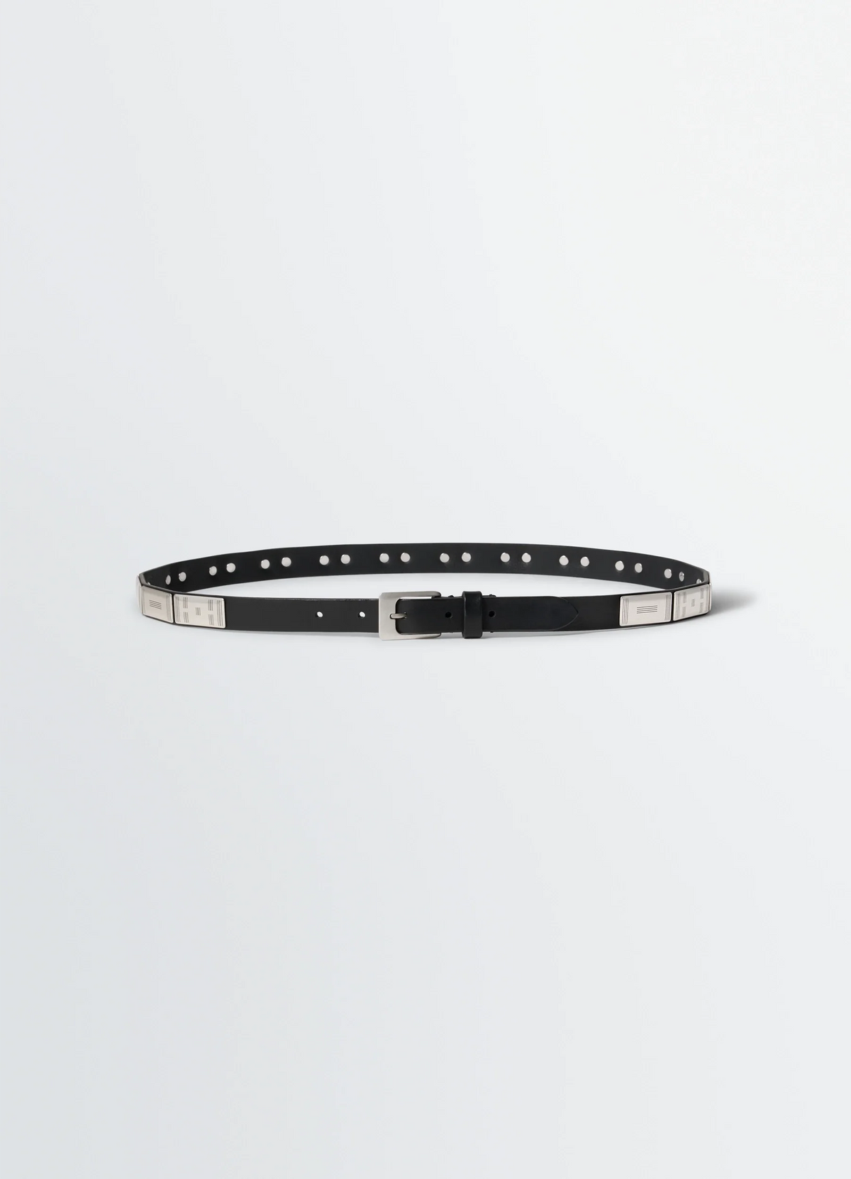 CEINTURE À CLOUS BUFFALO 20 MM EN CUIR LISSE