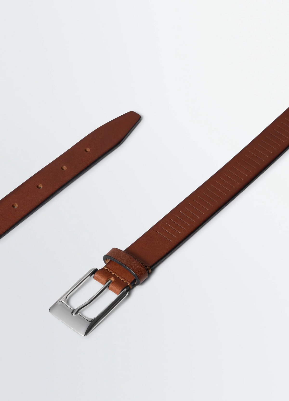 CEINTURE RAIL 25 MM EN CUIR VÉGÉTAL