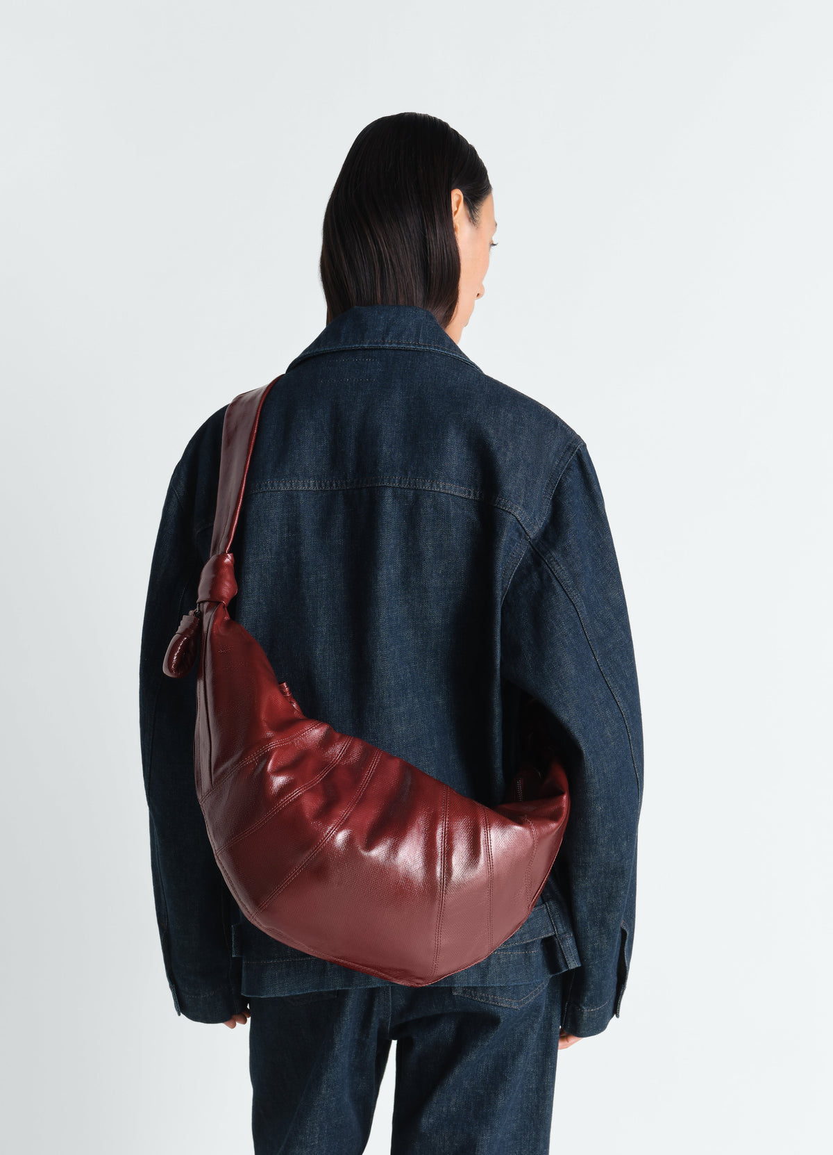 GRAND SAC CROISSANT EN COTON ENDUIT