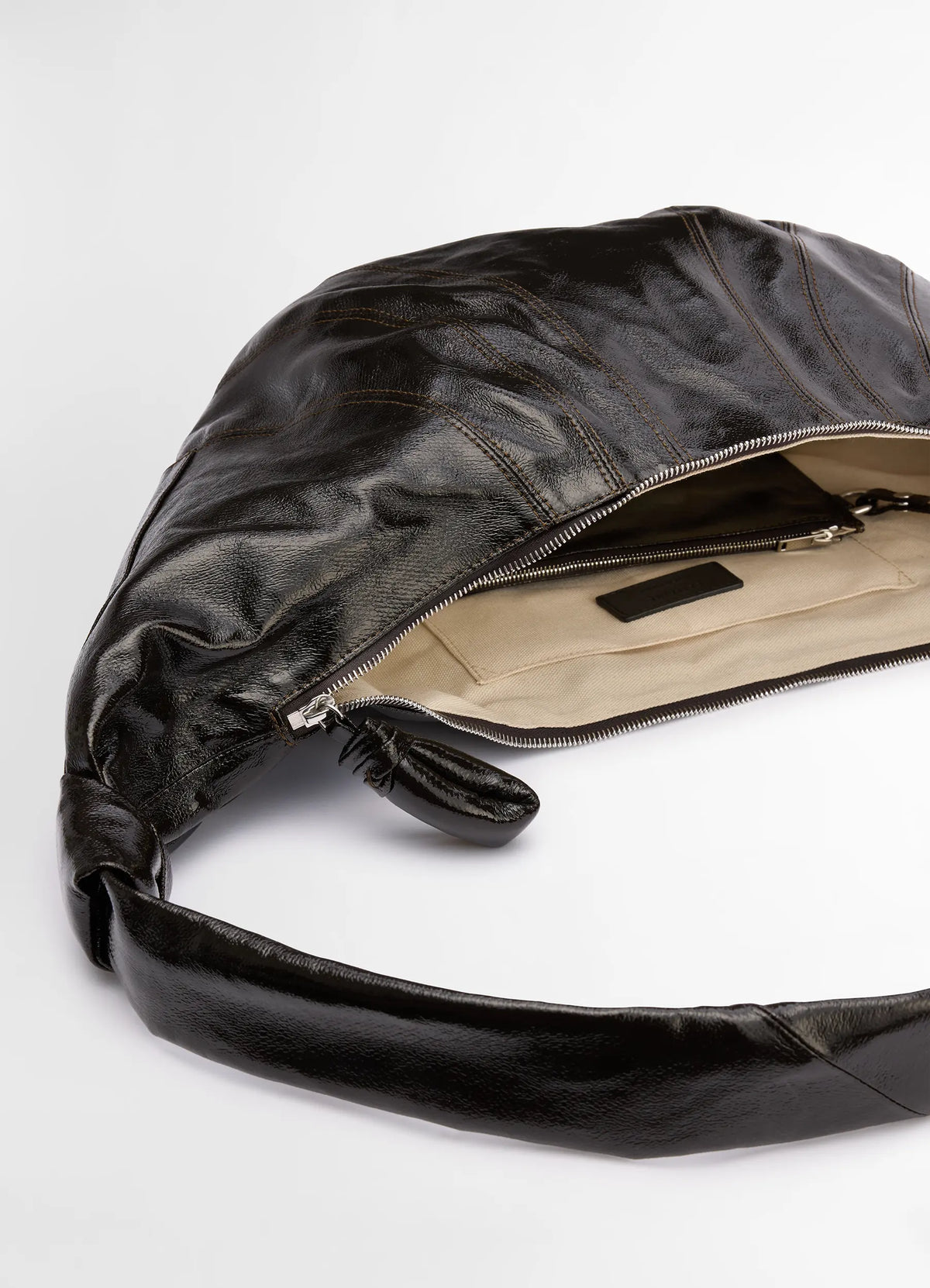 GRAND SAC CROISSANT EN COTON ENDUIT