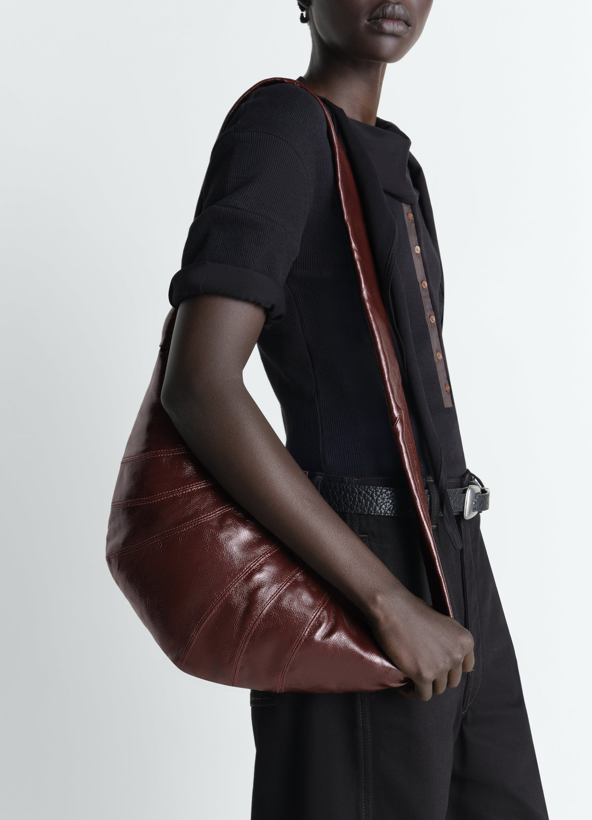 SAC CROISSANT MOYEN EN COTON ENDUIT