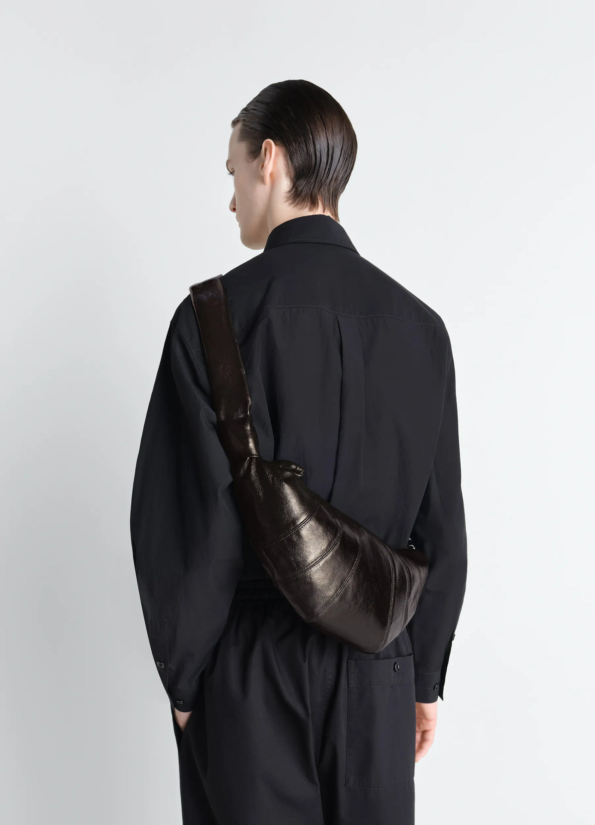 MEDIUM CROISSANT BAG IN COATED COTTON
