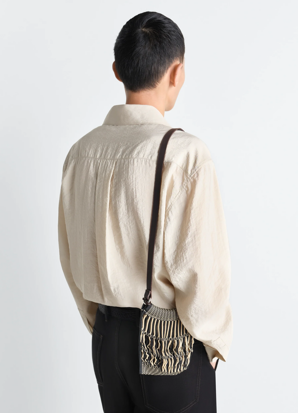 MINI CROSSBODY FILT NET BAG IN NYLON NET