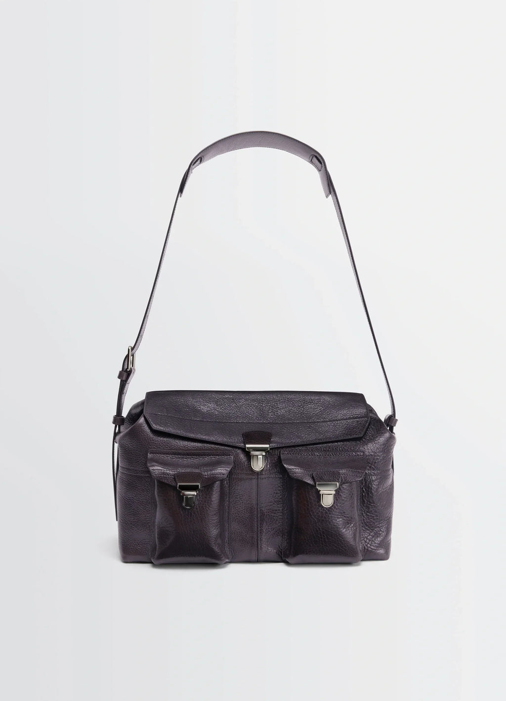 WEEK-END GEAR BAG IN GLOSSY VEGETABLE LEATHER