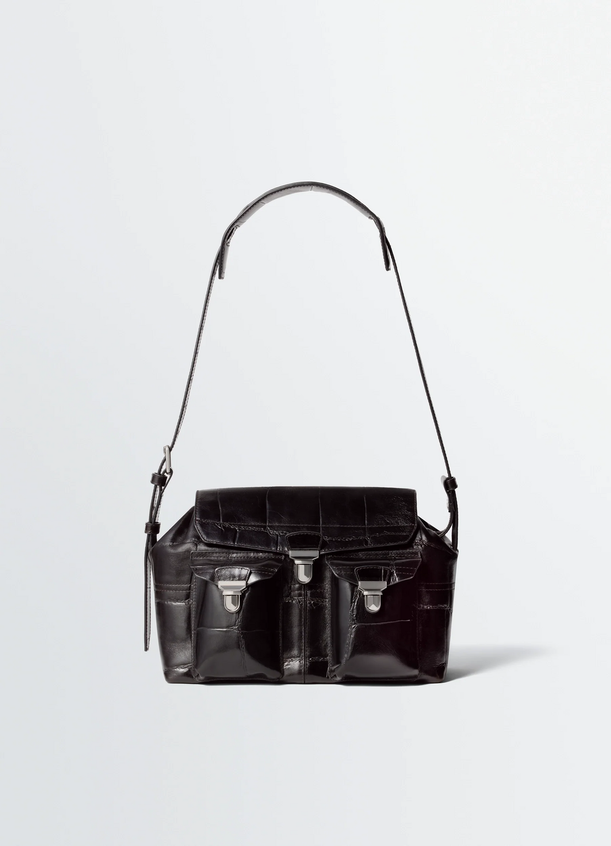 MEDIUM GEAR BAG IN CROCO EMBOSSED LEATHER