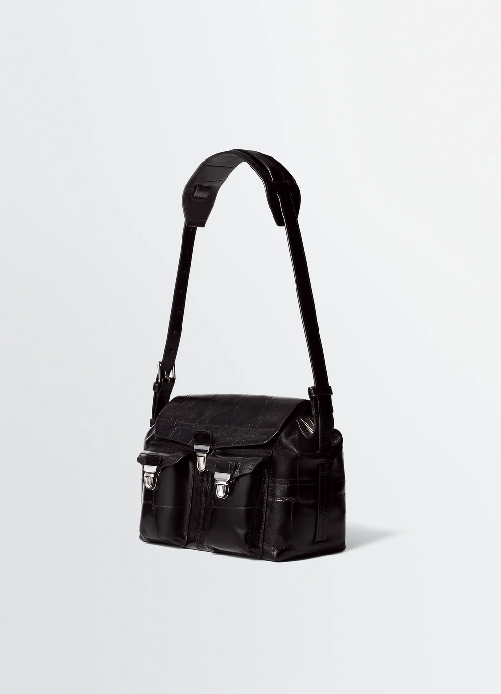 SAC MOYEN EN CUIR EMBOSSÉ FAÇON CROCO