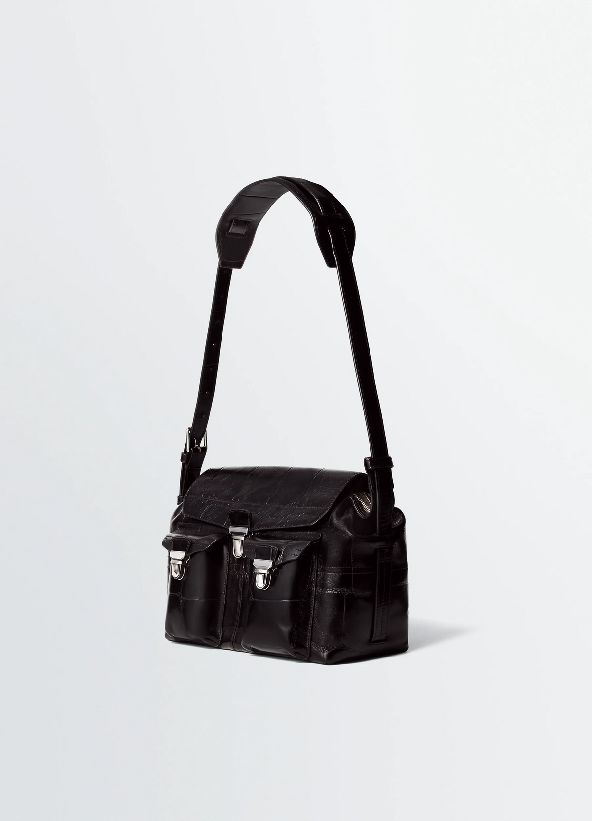 MEDIUM GEAR BAG IN CROCO EMBOSSED LEATHER