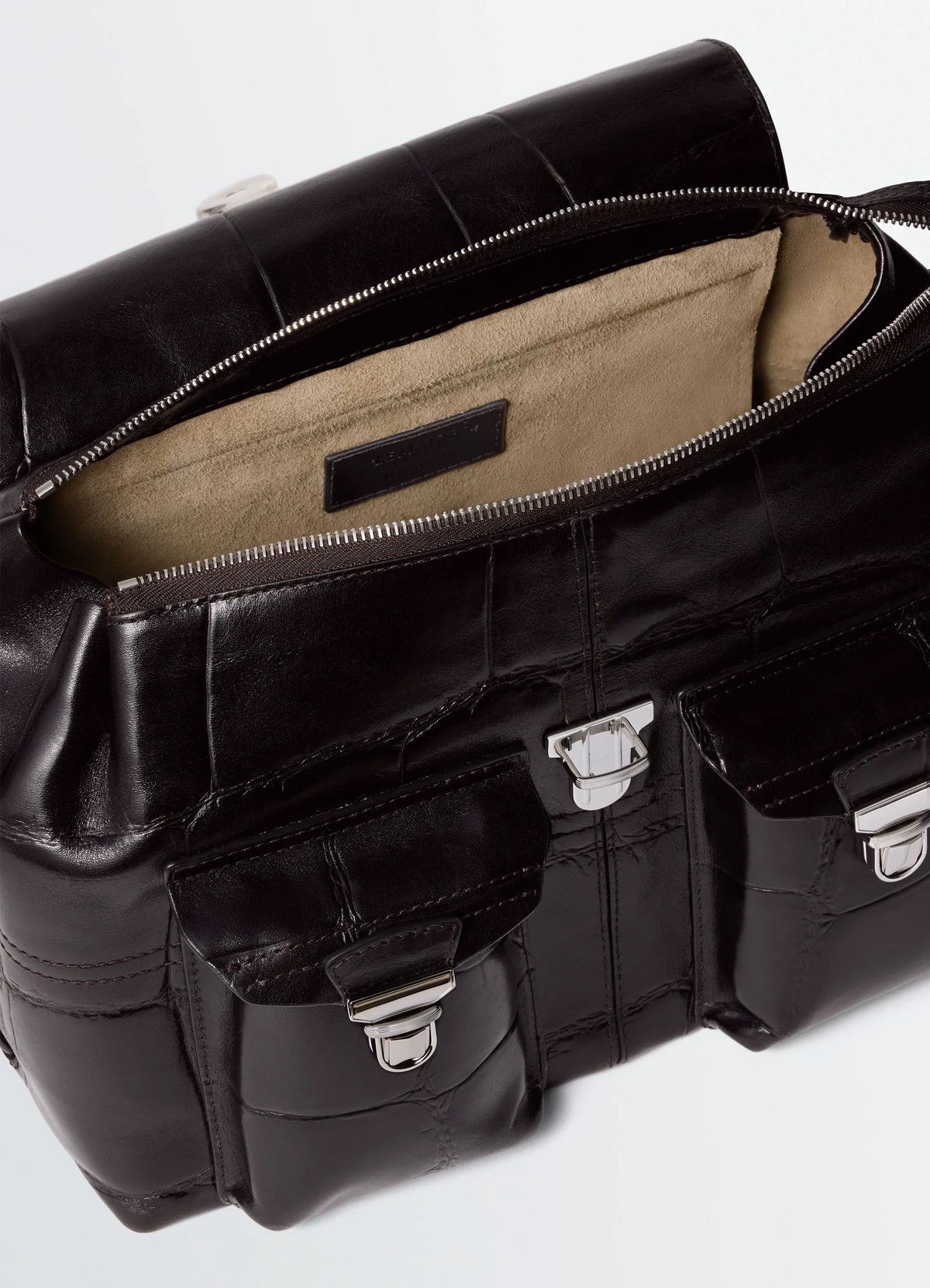 MEDIUM GEAR BAG IN CROCO EMBOSSED LEATHER