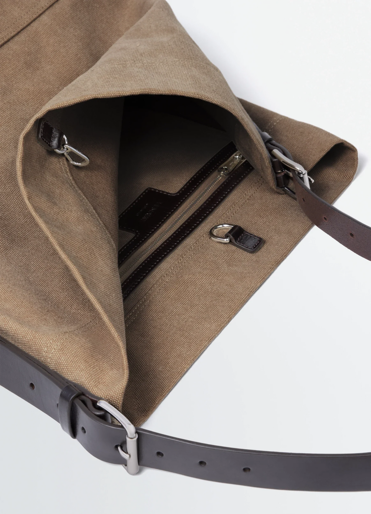 BELTED TOTE BAG IN COTTON CANVAS