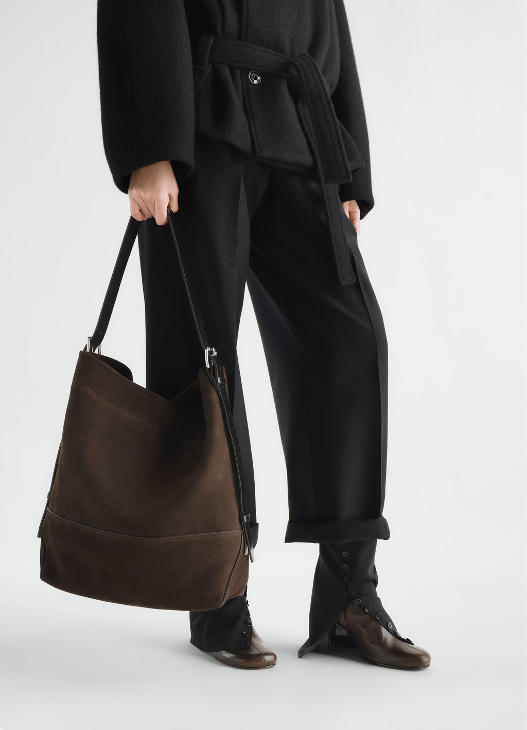 CABAS À CEINTURE EN CUIR NUBUCK D'ALPAGA