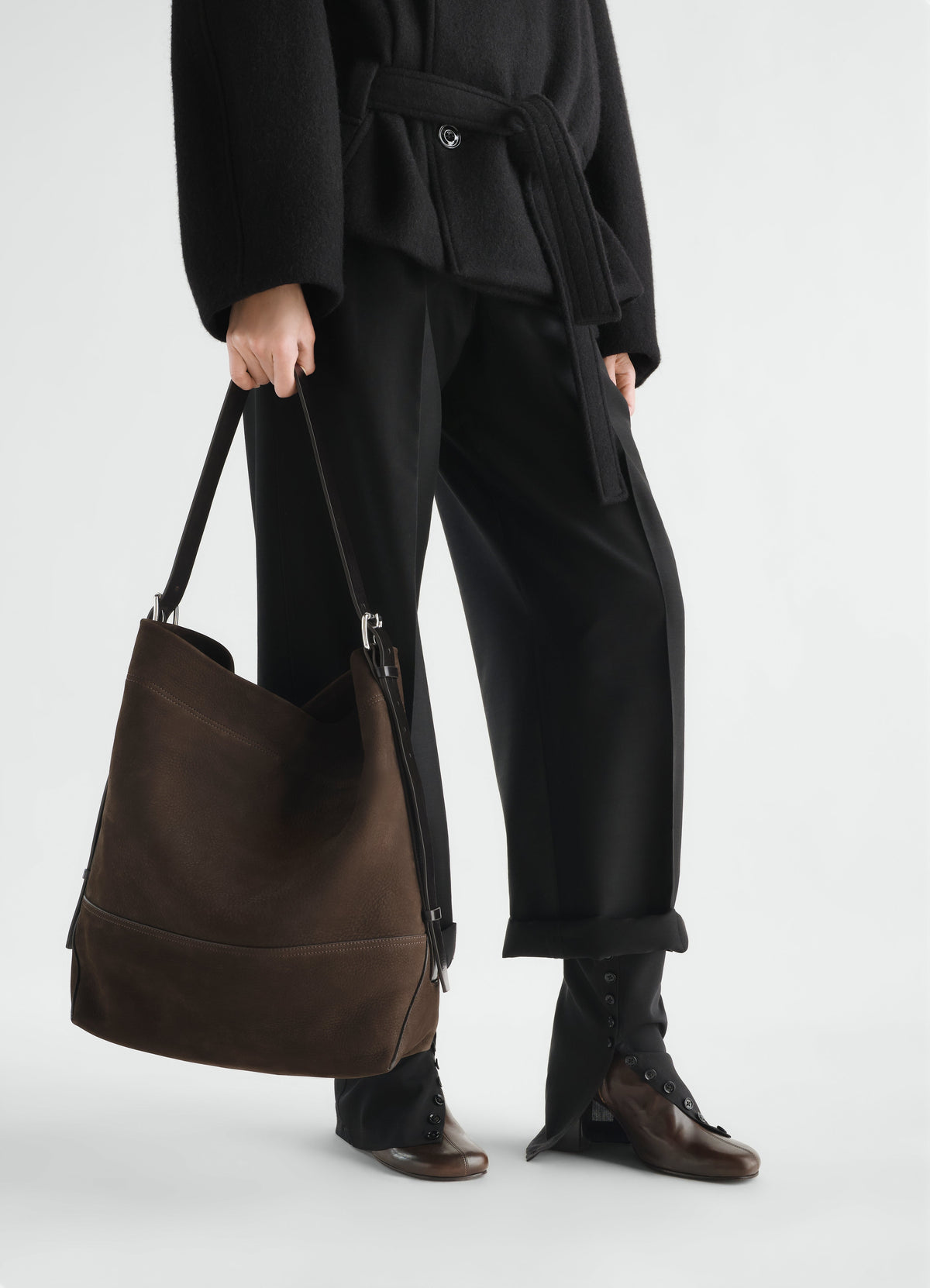 CABAS À CEINTURE EN CUIR NUBUCK D'ALPAGA