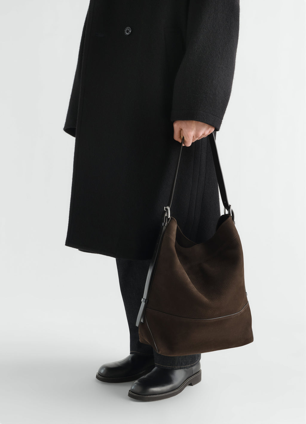 CABAS À CEINTURE EN CUIR NUBUCK D'ALPAGA
