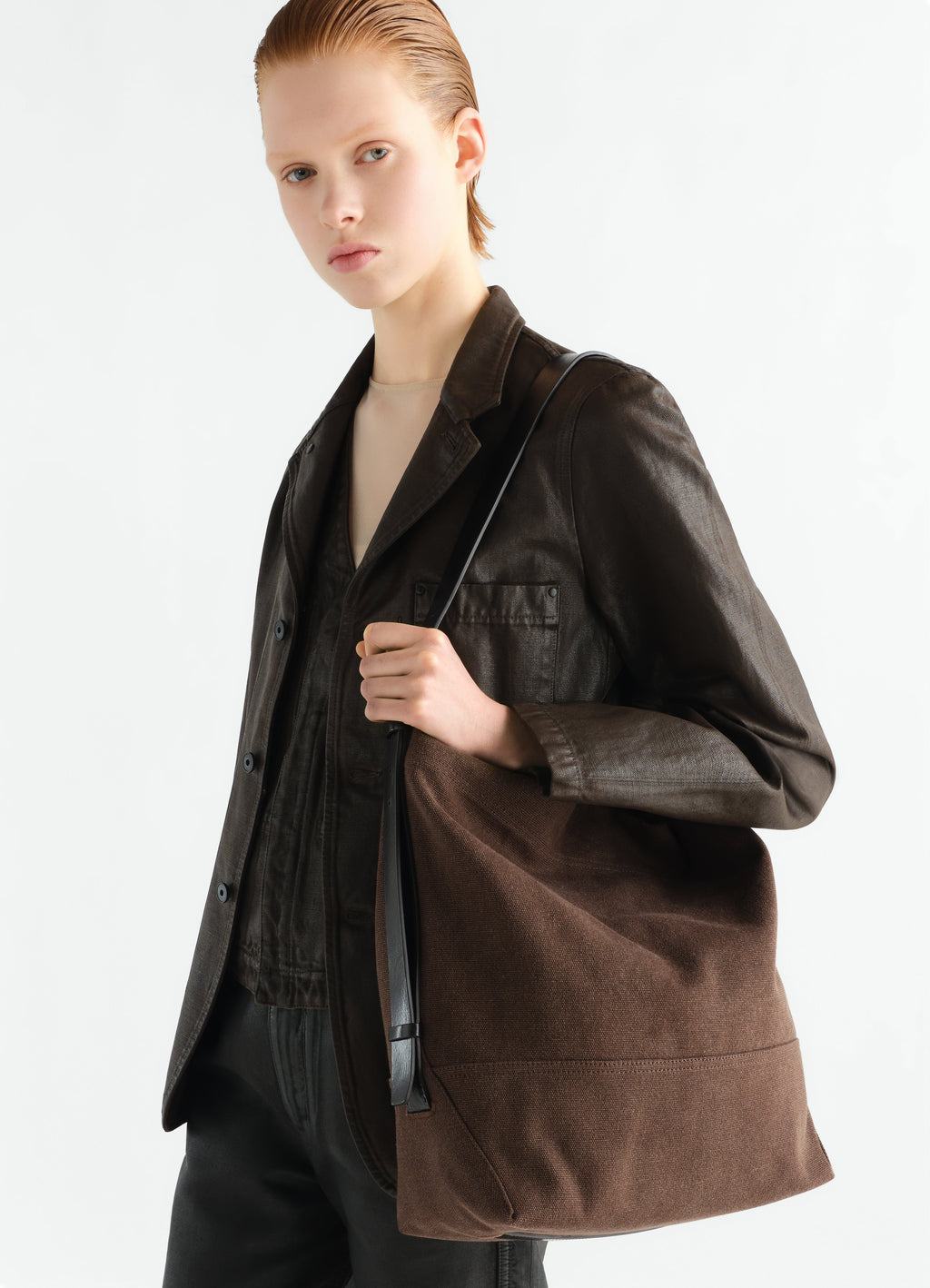 BELTED TOTE BAG IN ECO HEAVY COTTON CANVAS