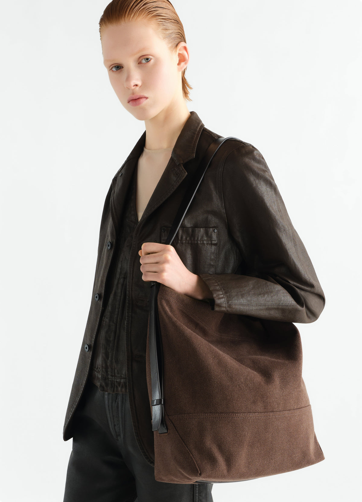 BELTED TOTE BAG IN ECO HEAVY COTTON CANVAS