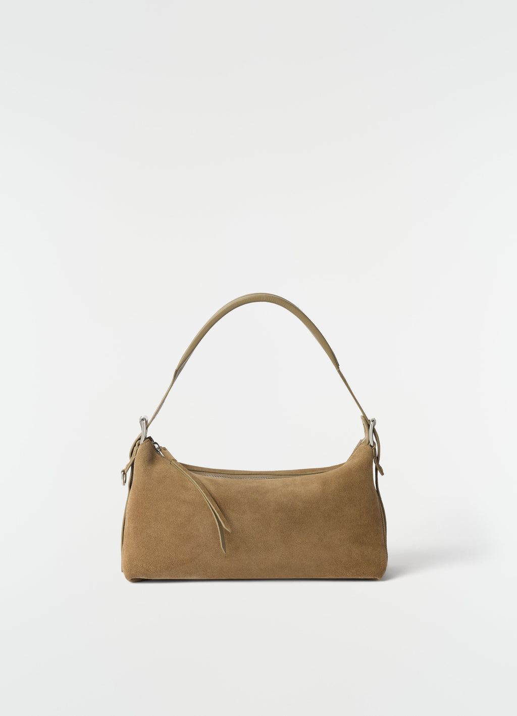 BELTED BAGUETTE BAG IN SUEDE LEATHER