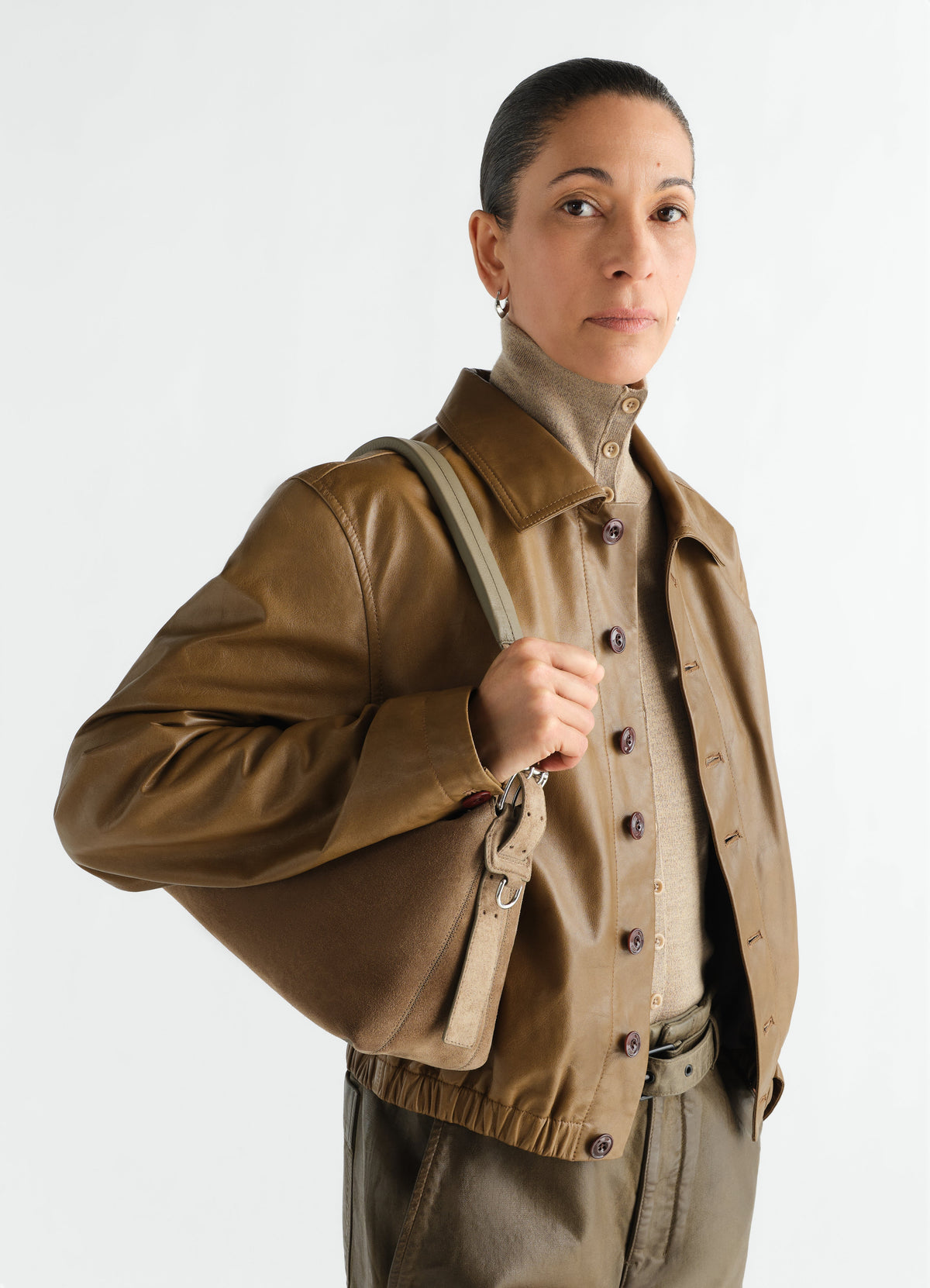 SAC BAGUETTE CEINTURÉ EN CUIR SUÈDE