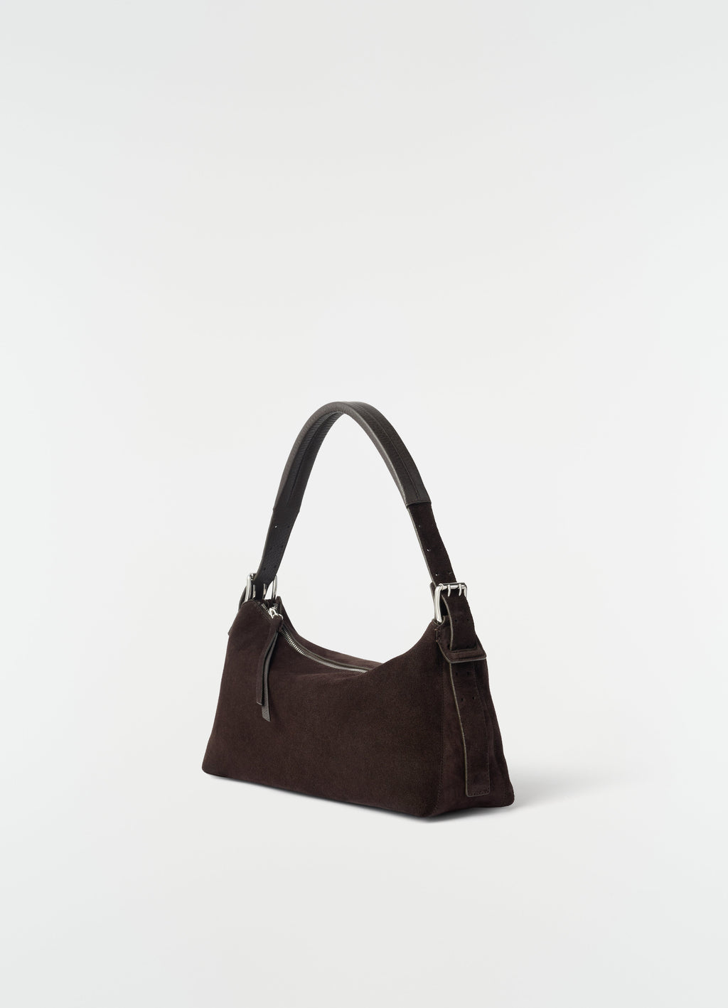 BELTED BAGUETTE BAG IN SUEDE LEATHER