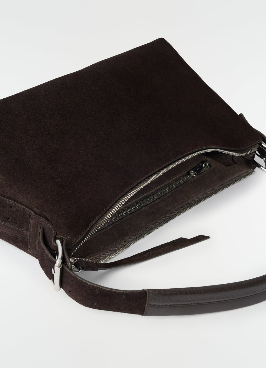 BELTED BAGUETTE BAG IN SUEDE LEATHER