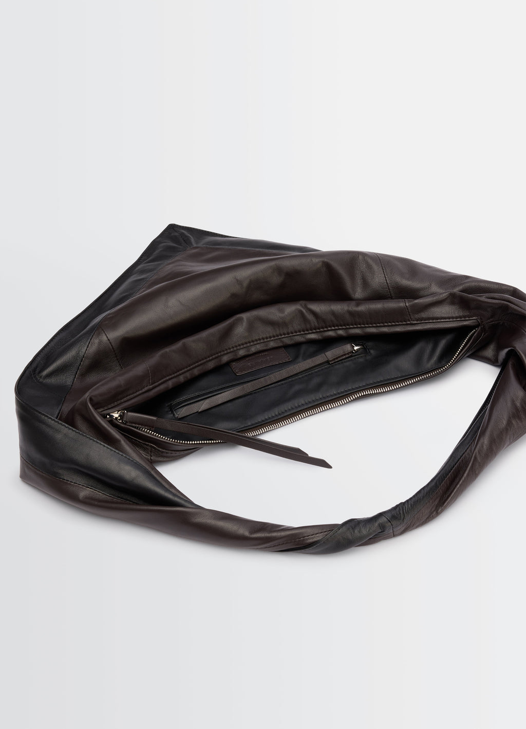 SMALL SCARF EXTENDED HANDLE BAG IN SHINY NAPPA LEATHER