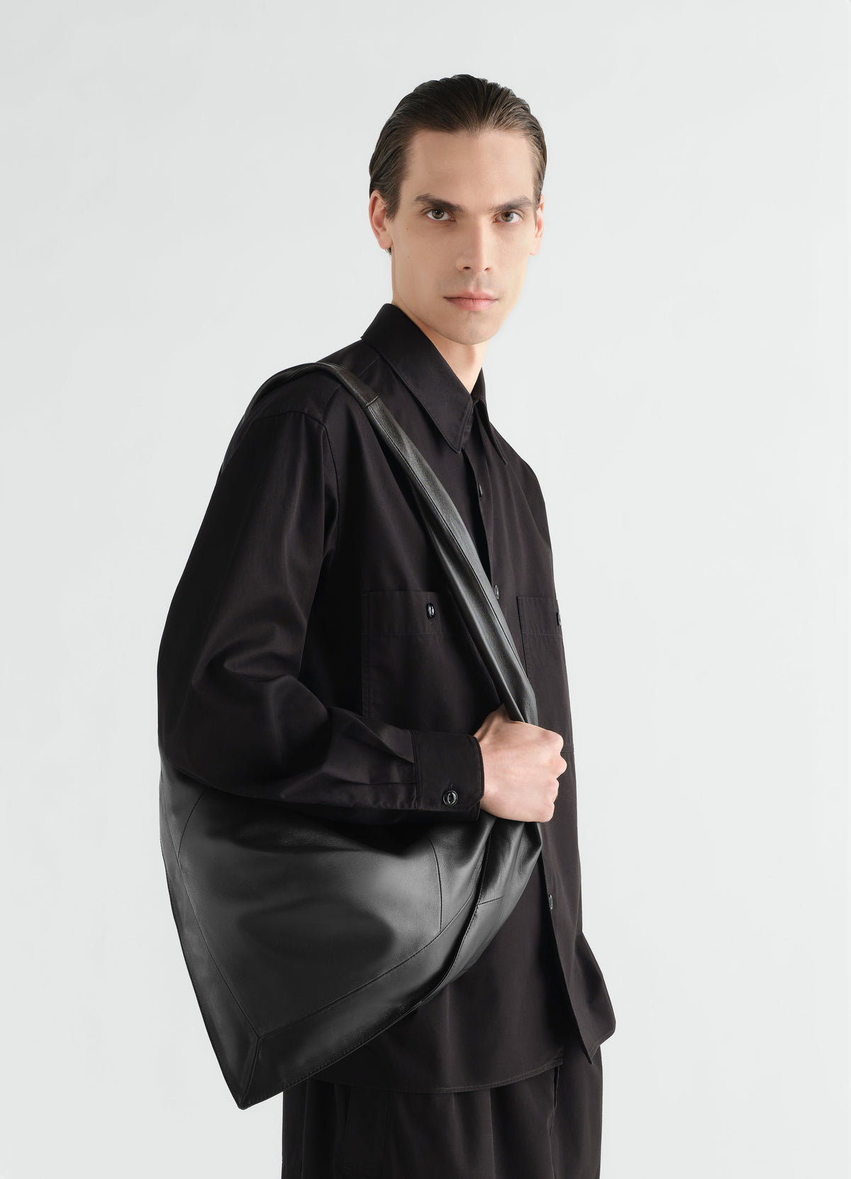 SMALL SCARF EXTENDED HANDLE BAG IN SHINY NAPPA LEATHER