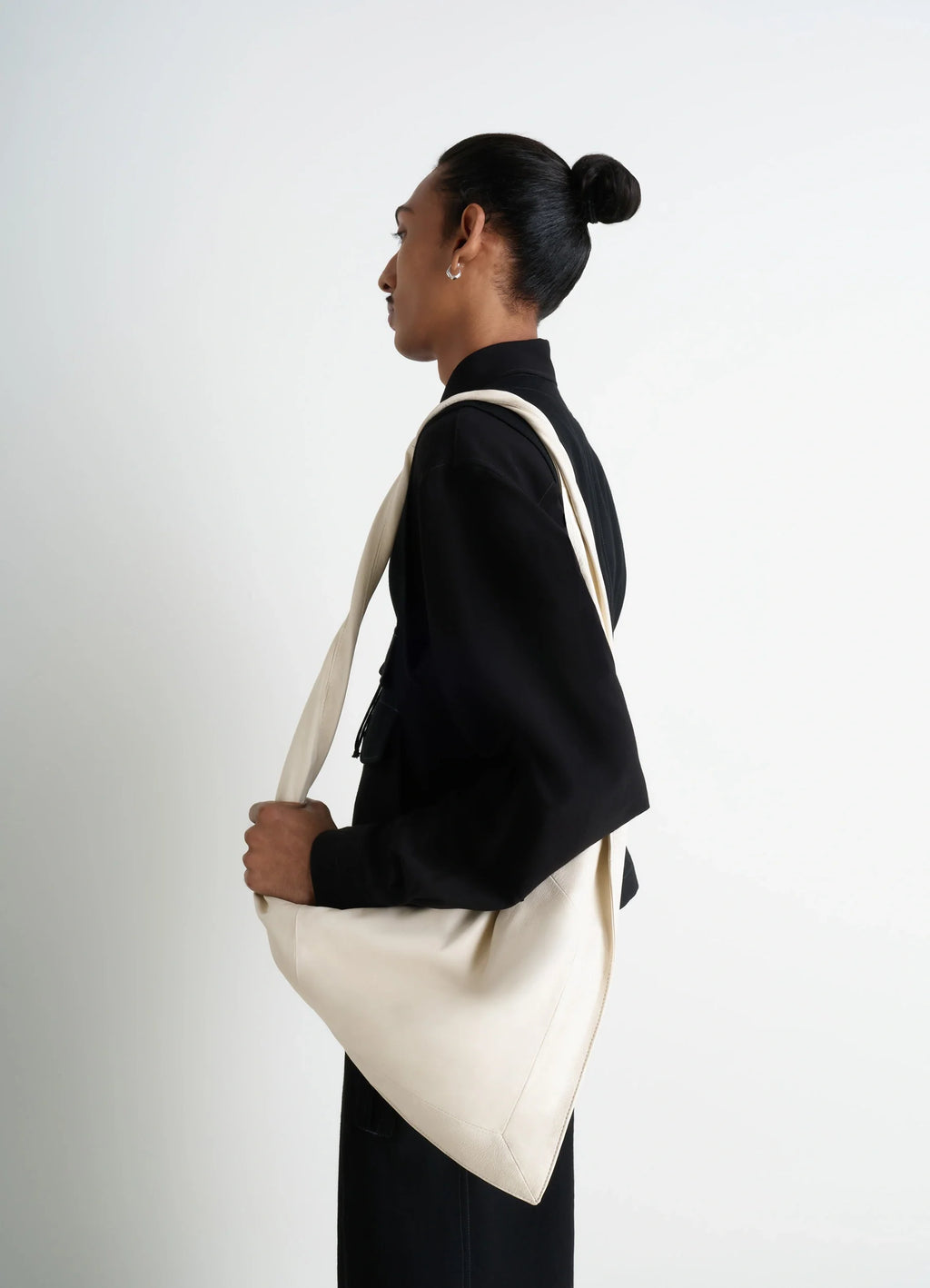SAC À POIGNÉE EXTENSIBLE PETIT FOULARD EN CUIR NAPPA BRILLANT