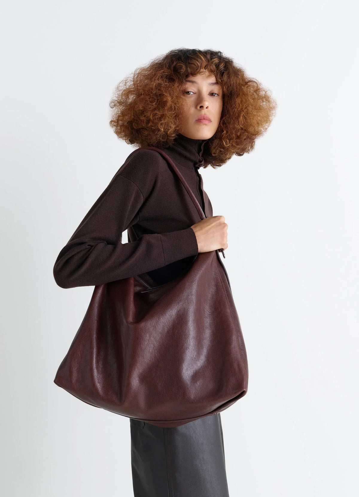 BELTED HOBO BAG IN PAPER LUX LEATHER
