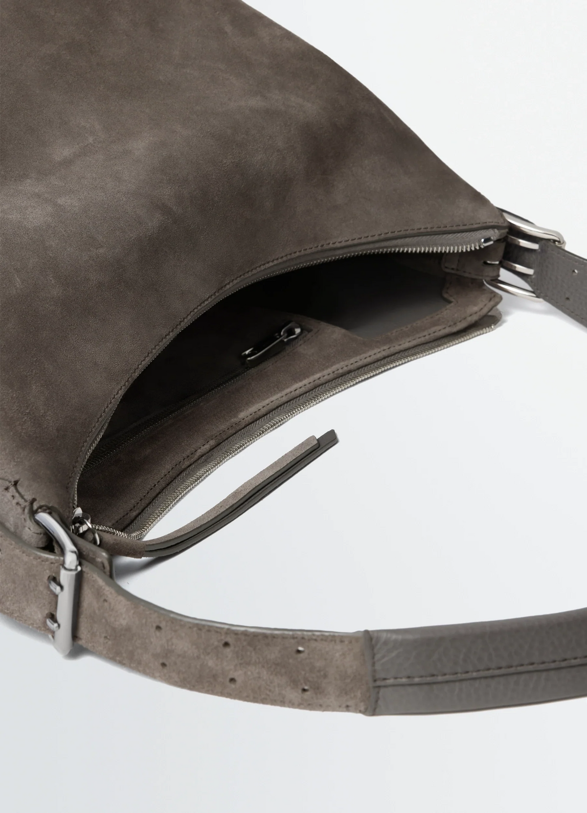 BELTED HOBO BAG IN SUEDE LEATHER