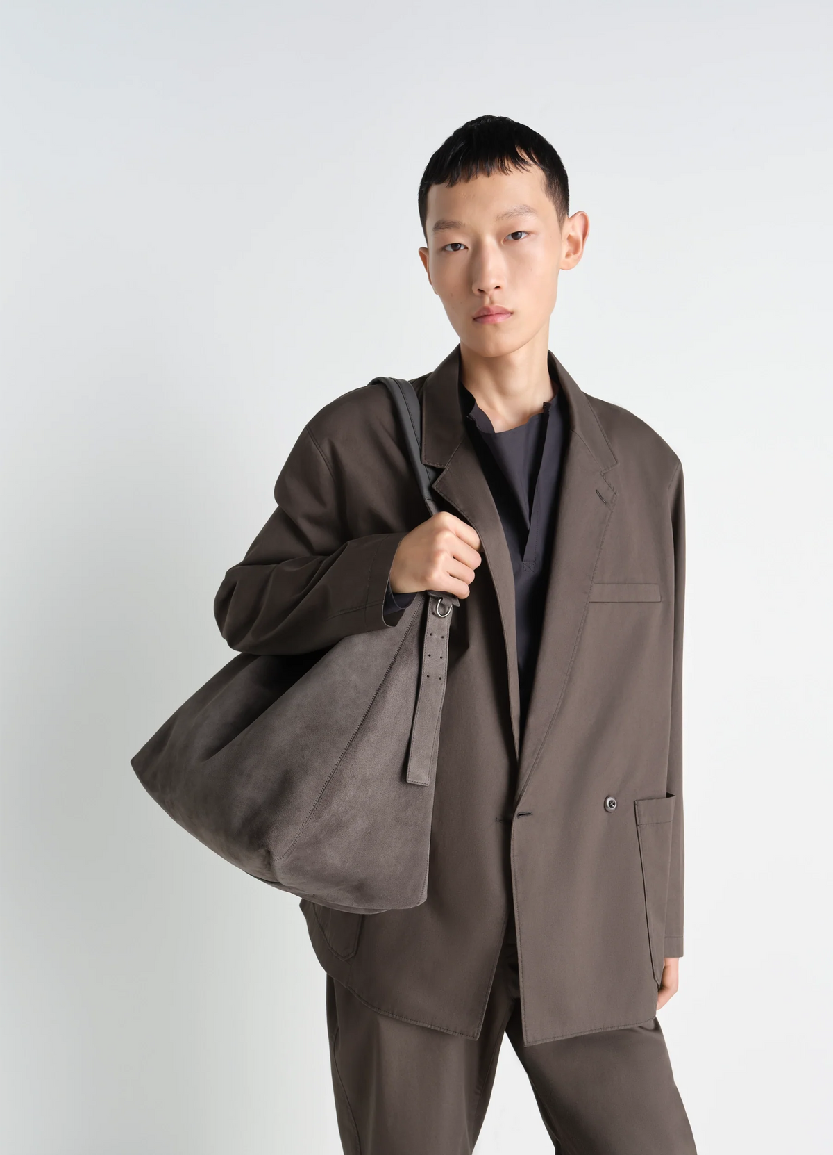 BELTED HOBO BAG IN SUEDE LEATHER
