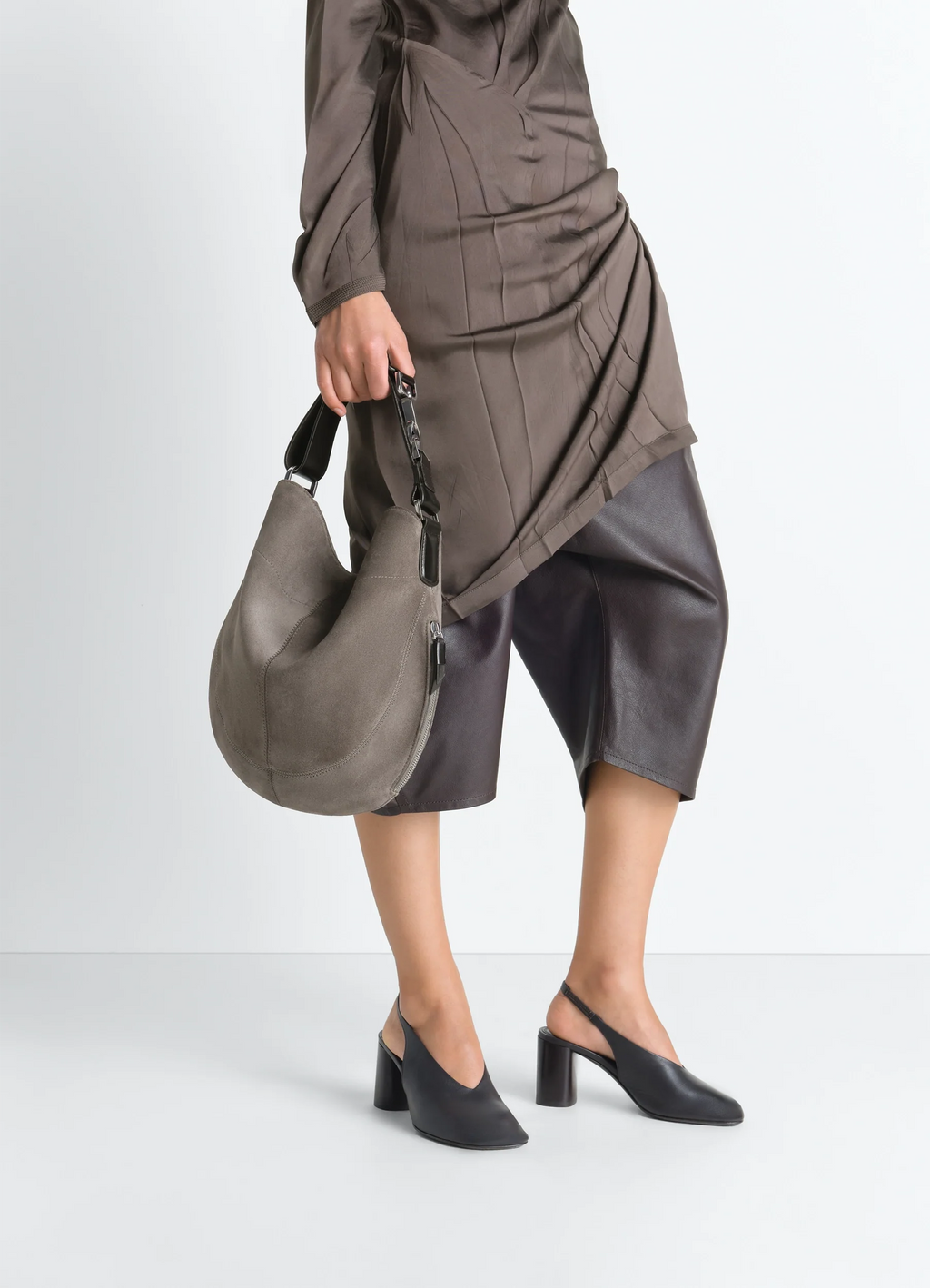 SAC HOBO QUIVER À CLIP EN CUIR SUÉDÉ