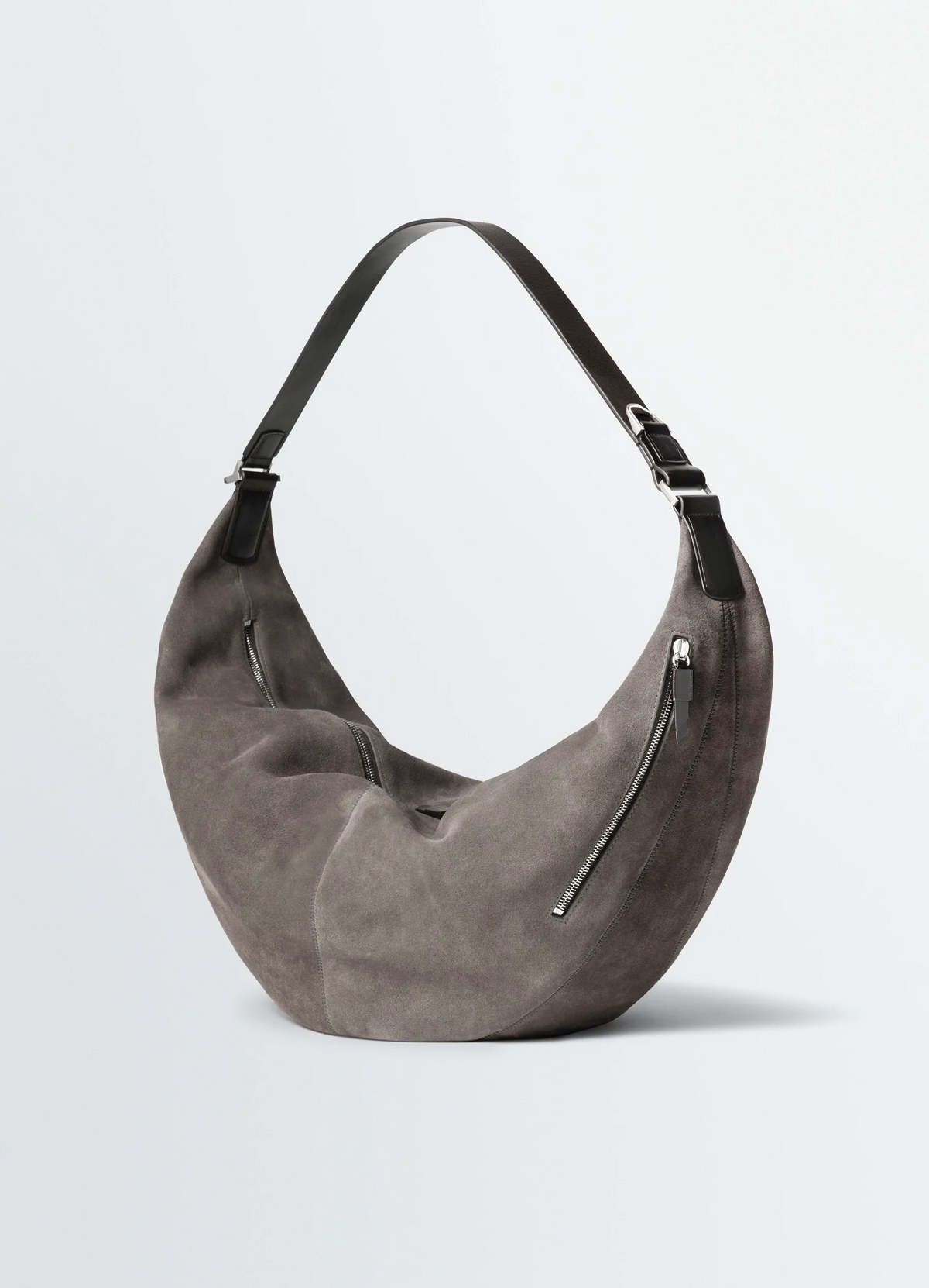 LARGE QUIVER CLIP BAG IN SUEDE LEATHER