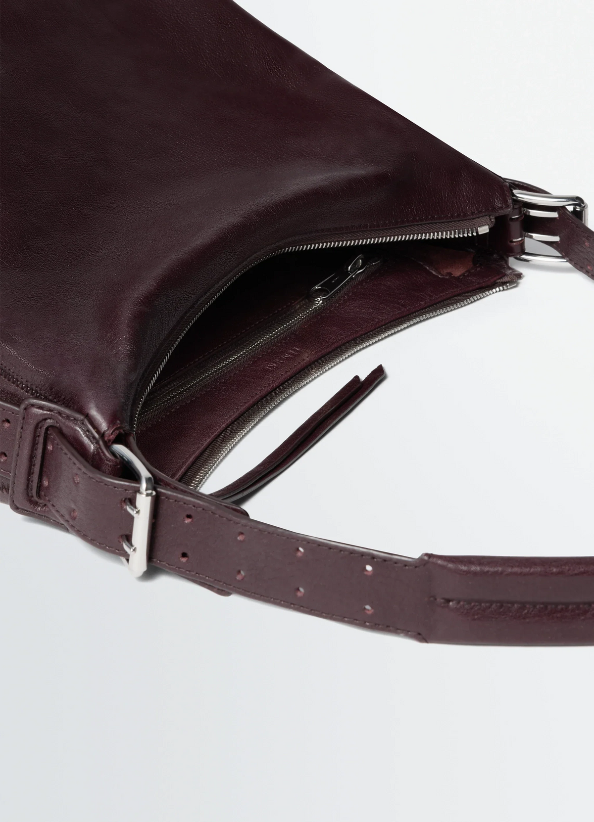 SMALL BELTED HOBO BAG IN PAPER LUX LEATHER
