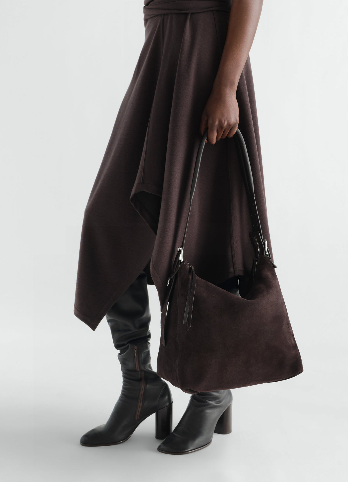 PETIT SAC HOBO À CEINTURE EN CUIR SUÉDÉ