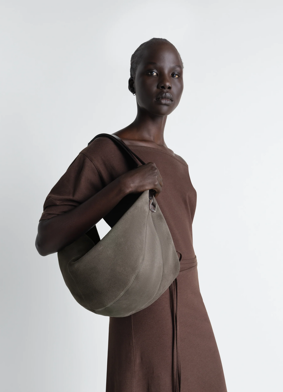 QUIVER CLIP BAG IN SUEDE LEATHER