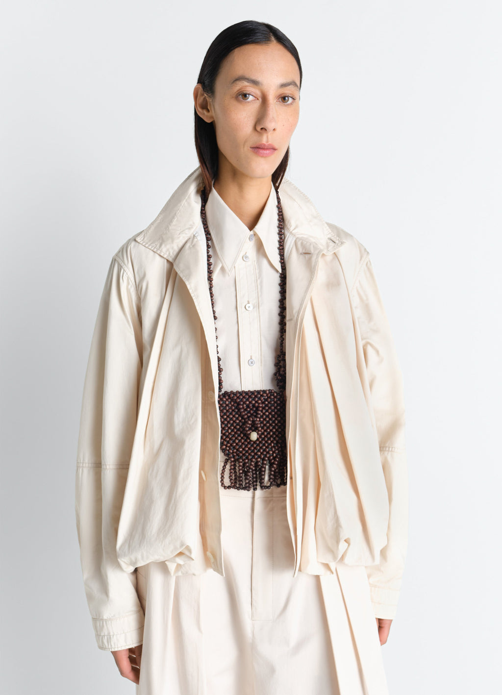 GRIGRI NECKLACE BAG IN WOODEN BEADS