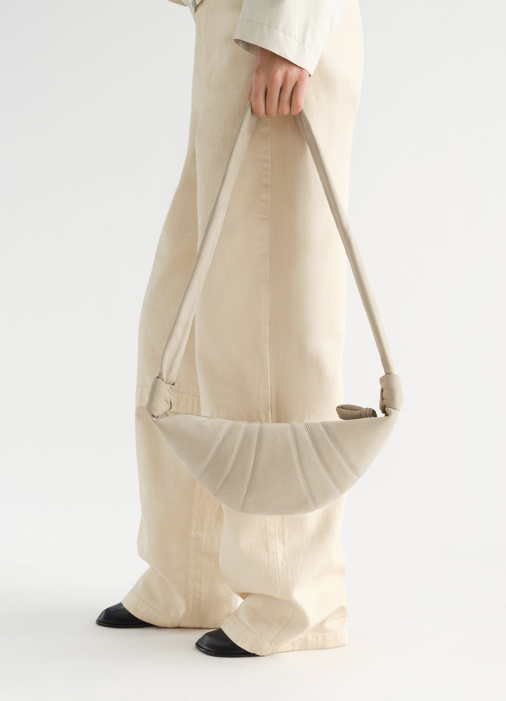 SMALL CROISSANT BAG IN ALPACA NUBUCK LEATHER