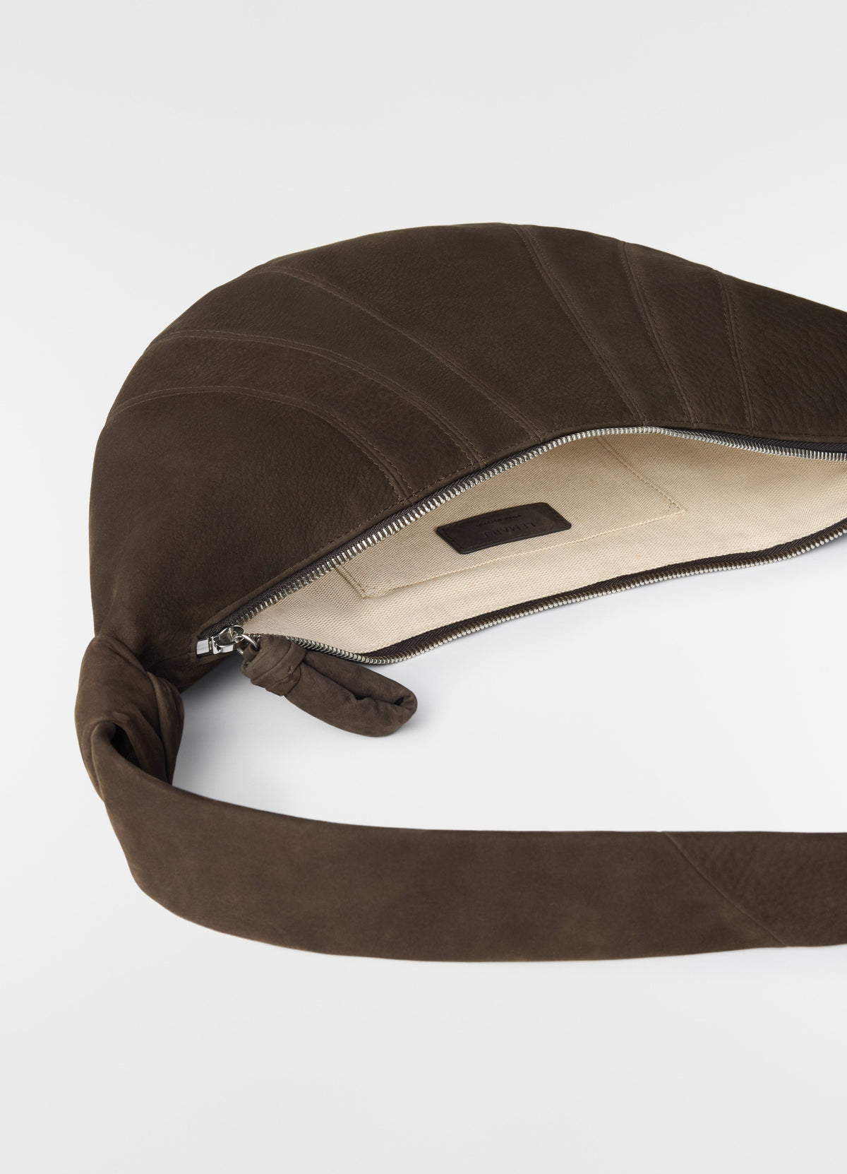 SAC CROISSANT MOYEN EN CUIR NUBUCK D'ALPAGA
