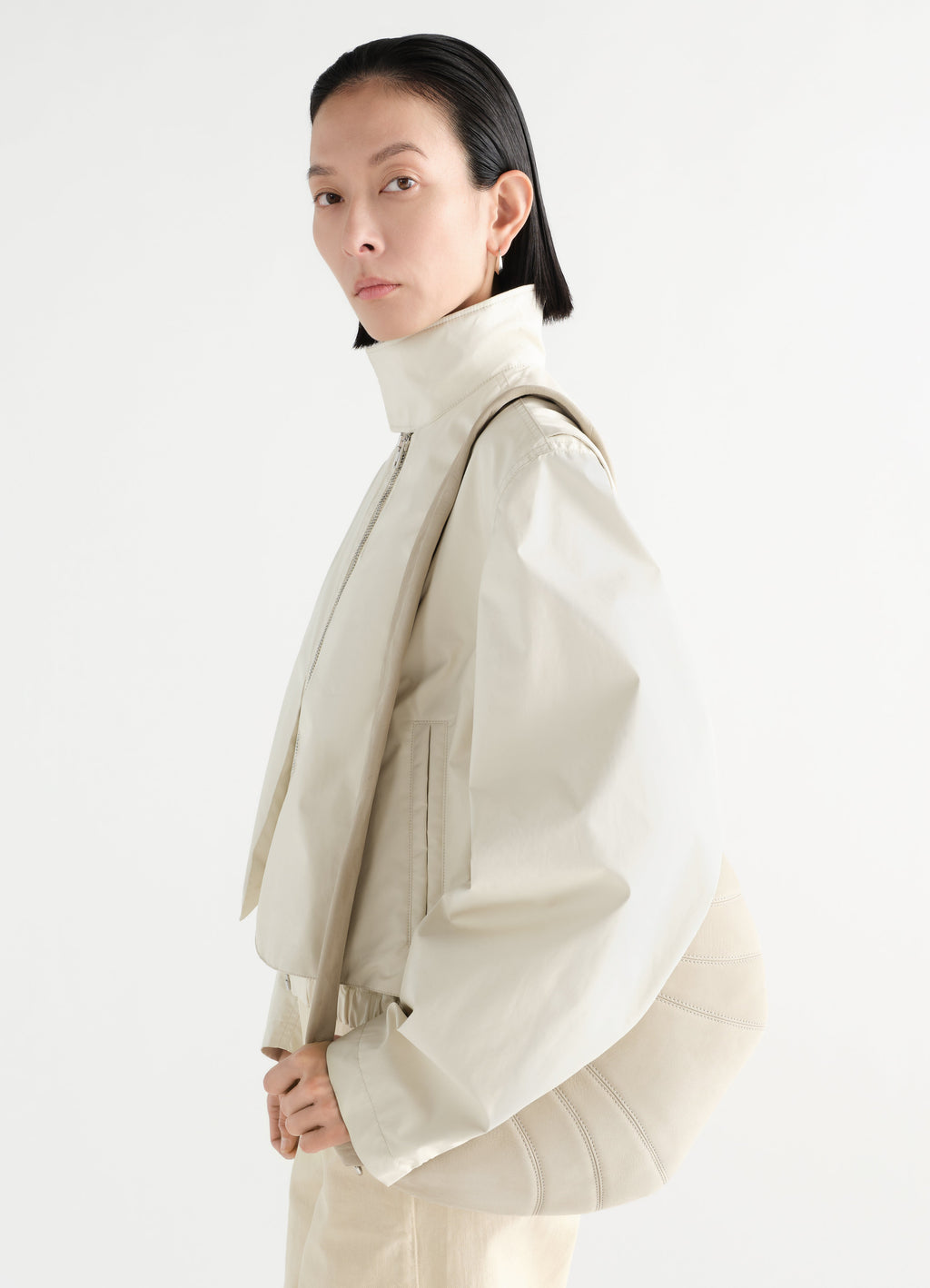 SAC CROISSANT MOYEN EN CUIR NUBUCK D'ALPAGA