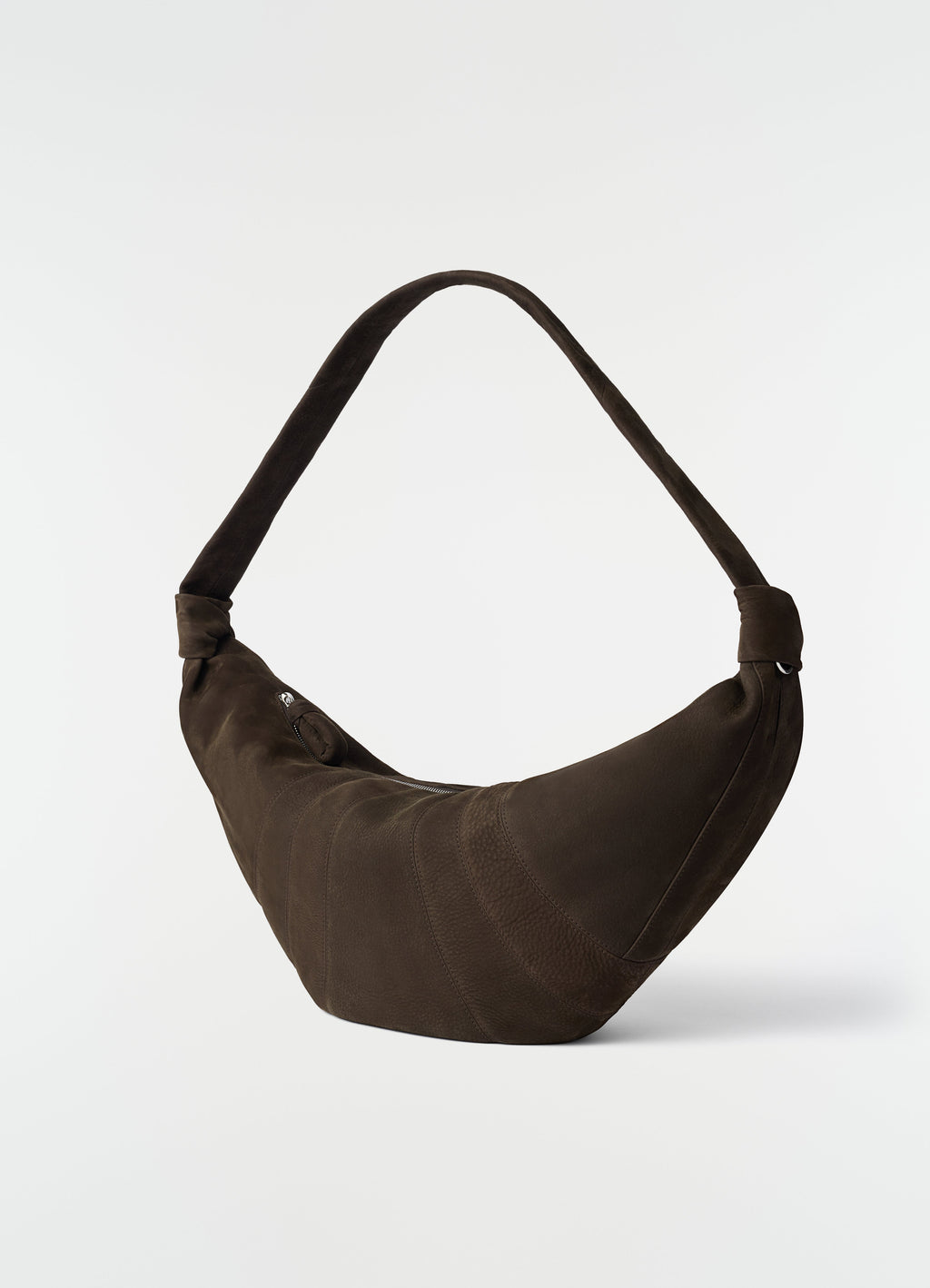 GRAND SAC CROISSANT EN CUIR NUBUCK D'ALPAGA