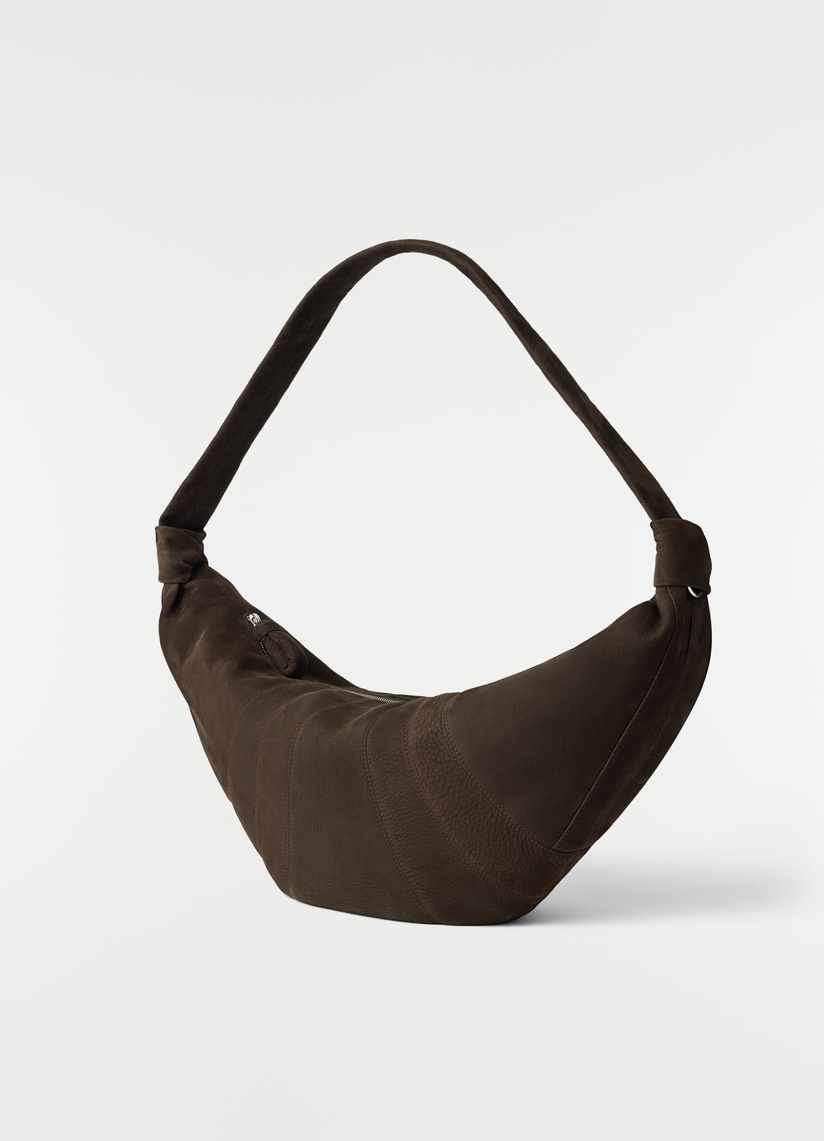 GRAND SAC CROISSANT EN CUIR NUBUCK D'ALPAGA