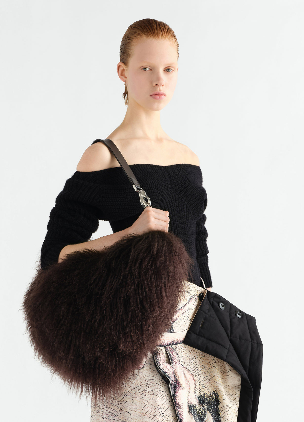 QUIVER CLIP BAG IN MONGOLIAN LAMB LEATHER